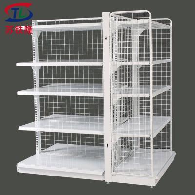 China OEM Factory Double Sided Supermarket Equipment Shelf Rack Show Wire Mesh Supermarket Shelves for sale