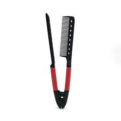 China Hot Sale Salon Hair Straightener V Type Comb Washable Folding Curly Hair Comb for sale