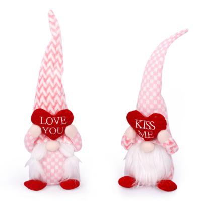 China V05 Polyester Valentine's Day Decoration Ornaments Love Dwarf Rudolph Doll Gift Wedding Venue Faceless Layout for sale