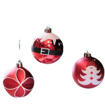 China New Christmas Theme Elements 6CM9PCS Christmas Ball Set Plastic Hand Painted Hanging Christmas Tree Decorations Q03 for sale