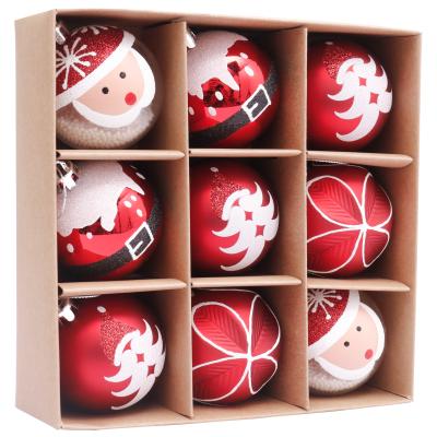 China Q16 6pcs 6cm Red Christmas Ornament Plastic Christmas Tree Ball Ornaments Decoration Plastic Suppliers for sale