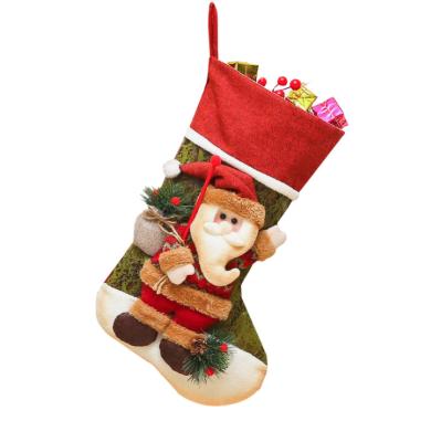 China Christamas Decoration S09 Large Christmas Socks Gift Bag Christmas Gift Bag Kids Gifts Santa Ornament Decoration for sale