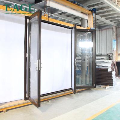 China Heat Insulation Australia Standard Hot Mockup Exterior Glass Aluminum Folding Door for sale