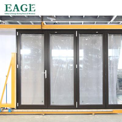 China Heat Insulation Australia Standard Customize Design Sliding Exterior Door Accordion Double Glazed Aluminum Folding Doors for sale