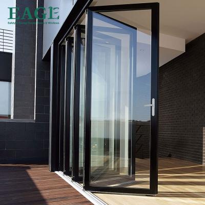 China Commercial Glass Sliding Patio Folding Doors Waterproof Aluminum Aluminum Sliding Patio Doors Sliding Bi Fold Glass Doors for sale