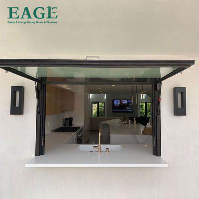 China Aluminum Vertical Sliding Bi-Folding Screen Door Push Fold Up Window And Door Vertical Fold Up Windows For Shop Front for sale