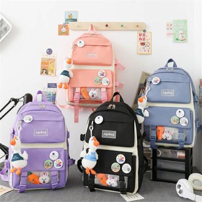 Chine Gros de Cute 4pcs/Set Sac d'école primaire Pour les filles Harajuku Kawaii Sac de livre pour étudiants Sac à main pour adolescents Sac à dos pour étudiants de grande capacité Sac à dos pour filles Sac à dos pour élèves à vendre