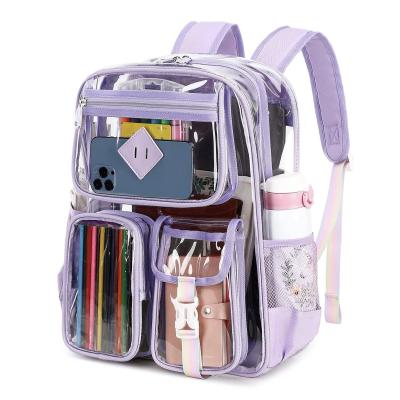 China Wholesale Clear Travel Backpack For School Superior PVC Transparent Bookbag For Girls Boys Through School Backpack for men womens Student Backpack for sale