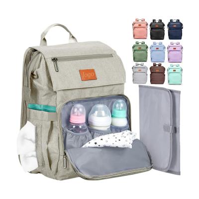 China Custom baby luierzak met wisselblok Grote reistassen voor pasgeboren baby Essentials Pack Moederrugzak Casual Vrouwenrugzak Te koop