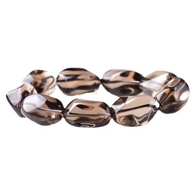 China Simple Natural Brown Crystal Bracelet Ring Hand String Clear Quartz Charm Jewelry Wholesale Casual/Sporty Quality For Men And Women for sale