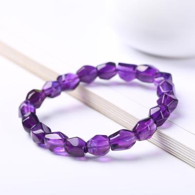 China Natural Amethyst Amethyst Bracelet Healing Casual/Sports Healing Bracelet Amethyst Round Stone Beads Stretch Bracelet for sale