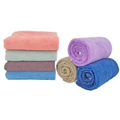 China Coral Fleece Dry Hair Towel Extra Thick Super Absorbent Child Safe Hand Towel for sale