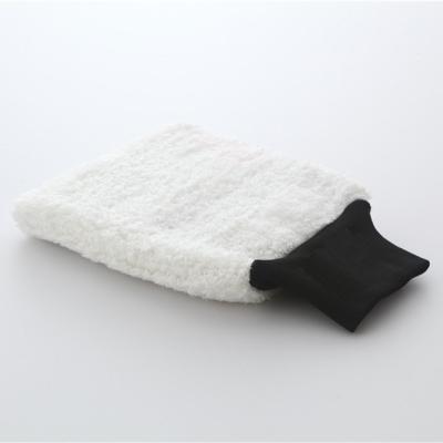 China White Quick Dry Premium Car Wash Glove Plush Microfiber Color Detailing Products for sale