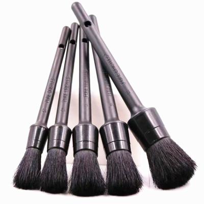 China Multifunctional Soft Scratch Free Black Soft Hair Car Detailing Brush Set 5pcs for sale