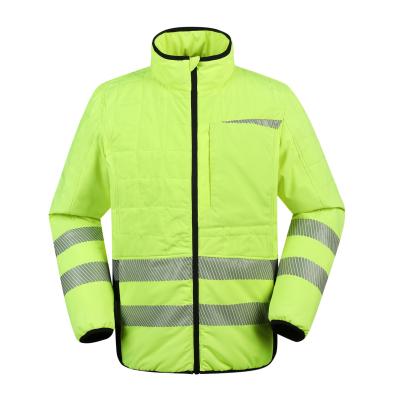 China Polyester Waterproof Custom Hi-Strength Yellow Reflective Winter Jacket for sale