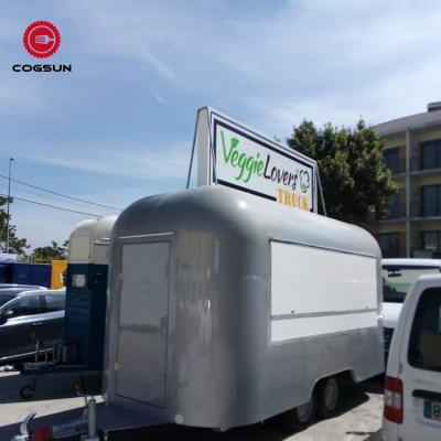 China Cafe Airstream Street Camper Truck Color Customized Commercial Catering Food Trailer for sale