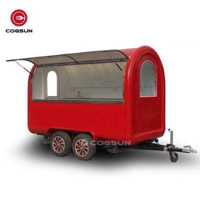 China Custom Color 2.5meters Commercial Catering Small 8 Feet Ice Cream Burger Food Cart Small Food Cart for sale