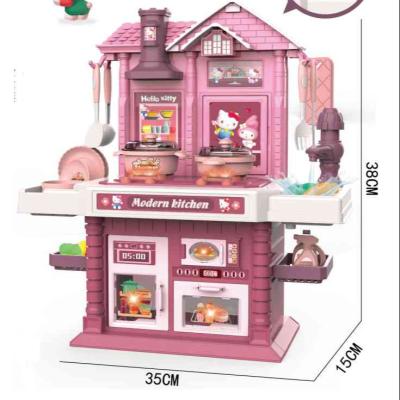 China Toy Pink Cute Fun Educational Cartoon Play Kitchen Toys Pretend Kids Toy Kitchen Play Sets for sale