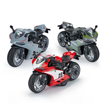 China 1:12 Diecast Model Children'S Toy Hot Selling Product Alloy Children'S Gift Toys Alloy Pullback Series Motorcycles With Light Music for sale