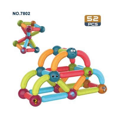 China Cartoon Toy 52pcs Colorful Intelligence Variable Building Magnetic Balls Toy Toys Baby for sale