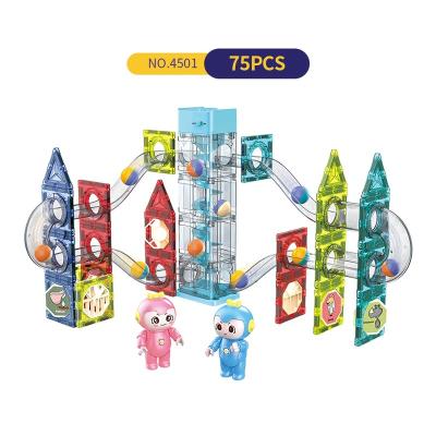 China Magnetic Plastic Cartoon Toy 75pcs Playing Cards Building Blocks Toys For Children Blocks Toys Children for sale