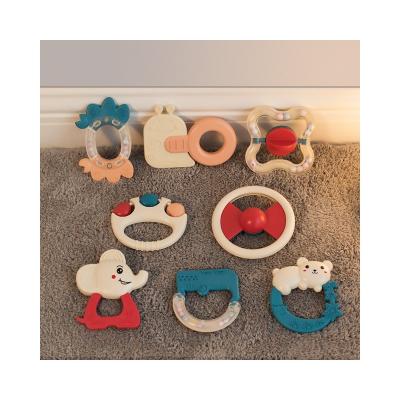 China Plastic Hand Grip Cartoon Toy 10pcs Soft Rattle Teether Toy Other Baby Toys for sale