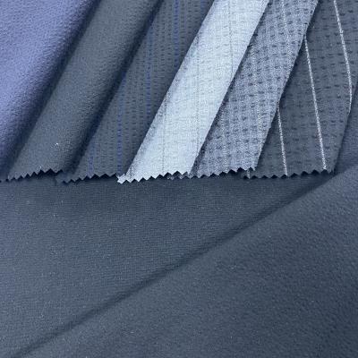 China High Quality Breathable Spandex Woven Black White Stripe Four Way Dyed Fabric Cotton Seersucker Fabric for sale