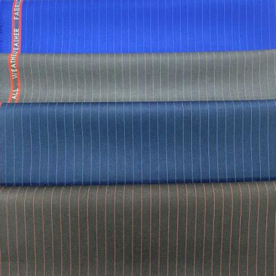 China Wholesale High Quality 35 Polyester 35 Rayon Anti Stripe Fabric Navy Blue And White Ticking Pant Stripe Fabric For Women for sale