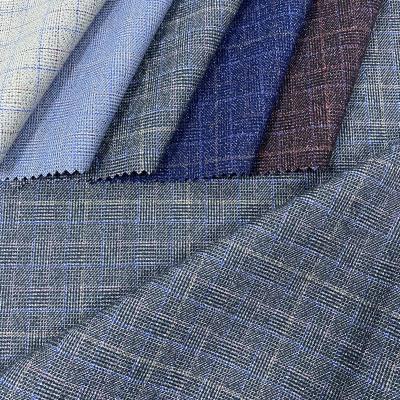 China Hot Selling Anti-Static Woven 35% Polyester 35% Viscose Fabric Uniform Checks Vest Fabric Like Tweed Fabric for sale