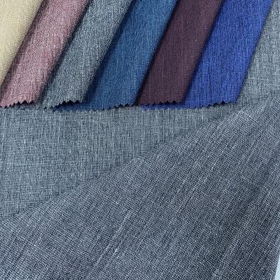 China Polyester anti-static popular luxury textured viscose fabric elastic way wicking canvas like Italian fabric men's suit fabric for sale