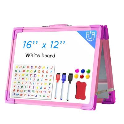 China Reusable Dry Erase Boards Magnetic Desk Double Sided Free Standing Portable Foldable Whiteboard for sale