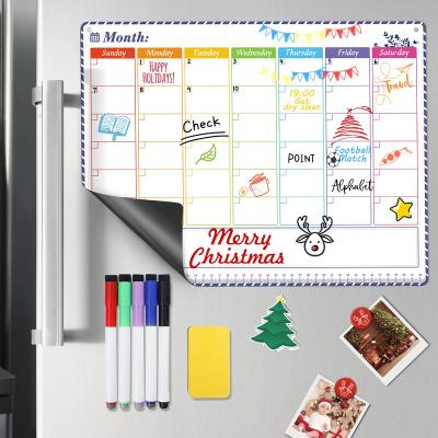 China Form Wholesale Custom Monthly Calendar Fridge Magnetic Weekly Planner Clip Whiteboard for sale