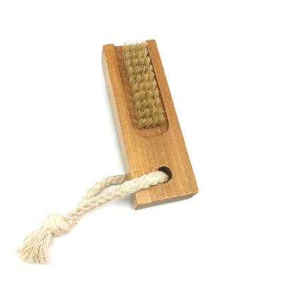 China Small Durable Hard Wooden Hog ​​Bristle Nail Cleaning Brush for sale