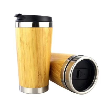 China Durable 500ML Double-Layer Insulated Outer Wall Portable Office Business Coffee Wooden Vacuum Cup for sale