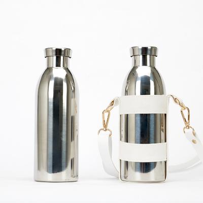 China 500ml Double Wall High Value Water Bottle Stainless Steel Flask Mirror Body Bottle Sustainable Sport Vacuum Cup for sale