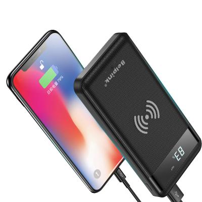 China 10000mah wireless ultra slim case LED display power wireless charger for 10000mah powerbank iphone sumsang for sale