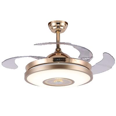 China Traditional Retractable 3 Color With Memory Retractable Blades 6 Speed ​​Remote Control Led Ceiling Fan Light for sale