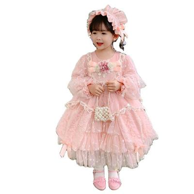 China Anti-Wrinkle Girl Yarn Dress Cute Fluffy Long Sleeve Autumn Child Mesh Girl Layered Party Dress New for sale