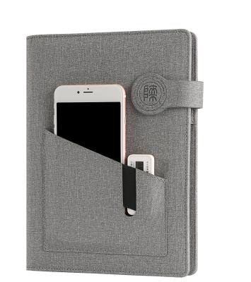 China Crazy Leather Cover Printed A5 Gray Business Travel Notebook Multifunctional Wireless Filling Luxury Corporate Gift Set for sale