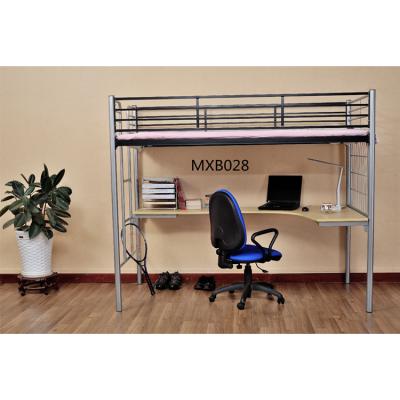 China Solid Dorm Bed Over Bed Metal Dorm Solid Steel Loft Bunk Beds With Desk for sale