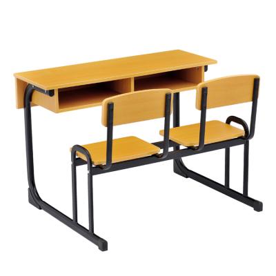 China Educational High School College Primary School Classroom Set Furniture School Double Combo Students Study Desk And Chair for sale