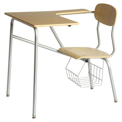 China Double Entry Conference Hall Modern College Student Chair Classroom Desk With Notepad for sale