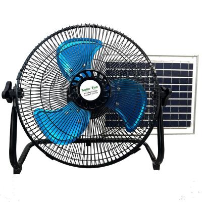 China Factory Direct Aluminum Alloy Solar Fan Rechargeable 15w 12 Speeds Energy Saving Display Outdoor 12v DC Solar Charging Fan for sale