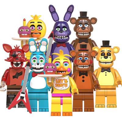 China Building Toy WM6074 Five-Night-Freddy with 3D Eyes Halloween Horror Thriller Adventure Game Mini Building Blocks Toys Figures for sale