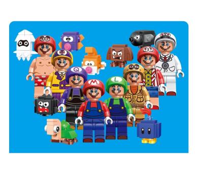 China JLB3D160 Luigi Super Mario building toy with accessories set action numbers mini superhero building blocks toys, 8PC each set for sale