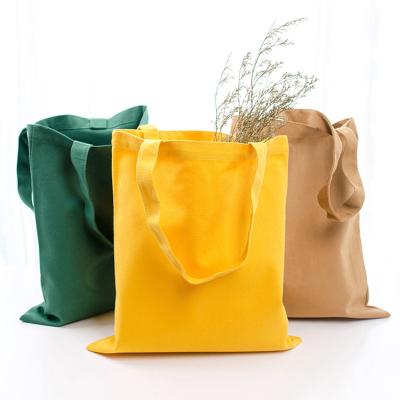 China Wholesale Cotton Recyclable Tote Canvas Shopping Bag Solid Color for sale