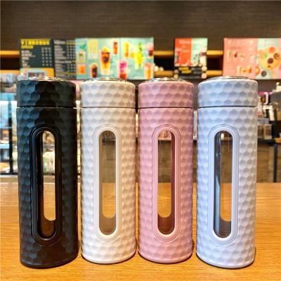 China Mikenda Products Glass Water Bottles Viable Hot Sale Wholesale Motivational Glass Water Bottle for sale