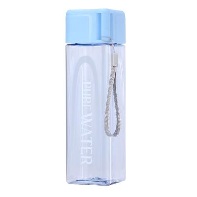 China Newly Modern Plastic Bottle Plastic Water Bottle Portable Square Bottle for sale