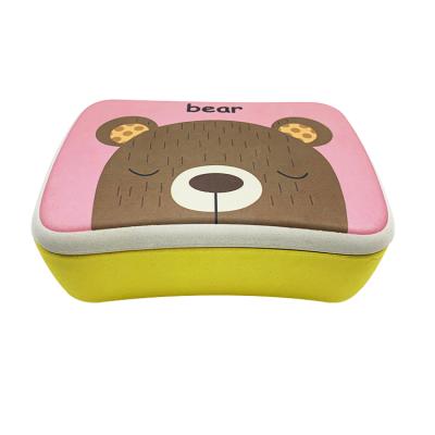 China Customized Wholesale Fiber Disposable Bamboo Food Bowl Mikenda Portable Cute For Kids for sale