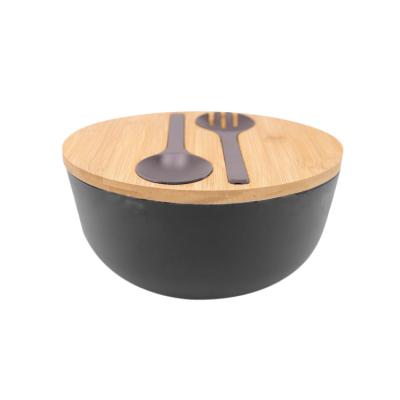 China Disposable Custom Color Bowl With Lid Bamboo Fiber Bowls Spoon Fork Set Eco - Friendly for sale